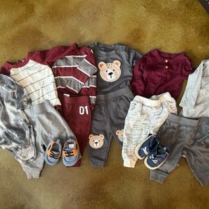 Baby boy 3-6 month - capsule wardrobe closet curated onesie & pants sets shoes